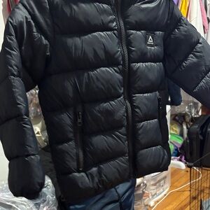 Black Puffer Jacket with Logo BOYS 4T